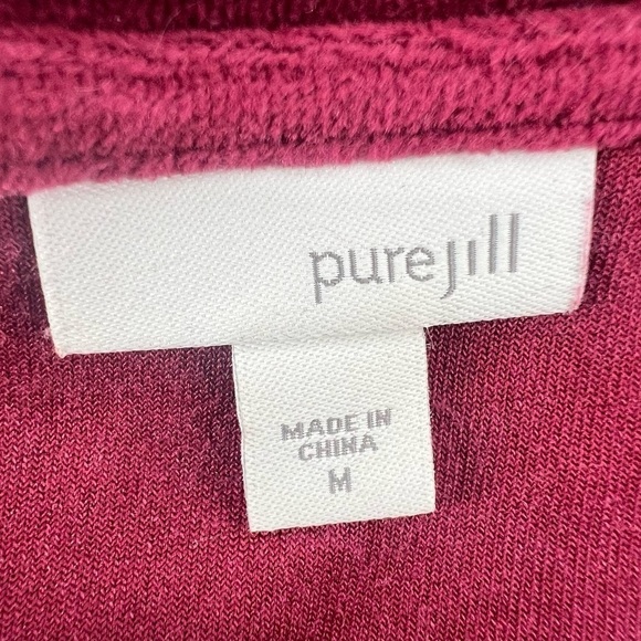 J. Jill pure jill Red Velour Long Sleeve Pocket Mini Dress Size M Women's - Picture 2 of 5